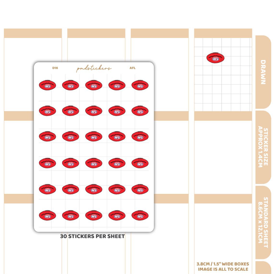 AFL Stickers | Drawn Planner Stickers | D16 - Image 3