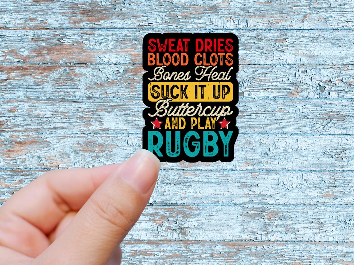 Funny rugby stickers, sport stickers for laptops, water bottles , sarcastic rugby sticker, rugby gift, father's day gift idea for him - Image 8