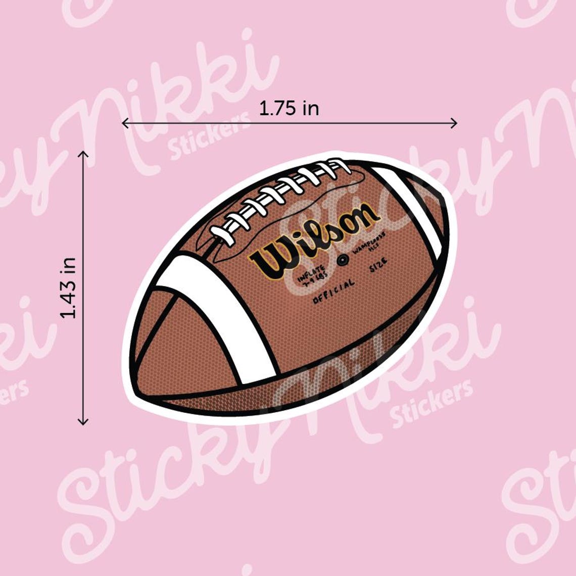 Hand-Drawn Football Sticker – Water-Resistant Vinyl, Sports Decal, Laptop, Water Bottle, Scratch-Resistant, Durable - Image 4