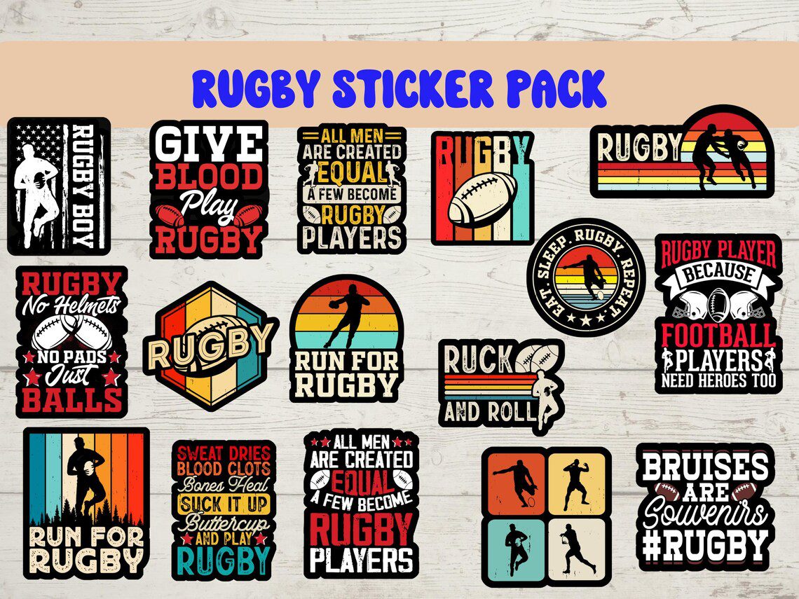 Funny rugby stickers, sport stickers for laptops, water bottles , sarcastic rugby sticker, rugby gift, father's day gift idea for him - Image 2