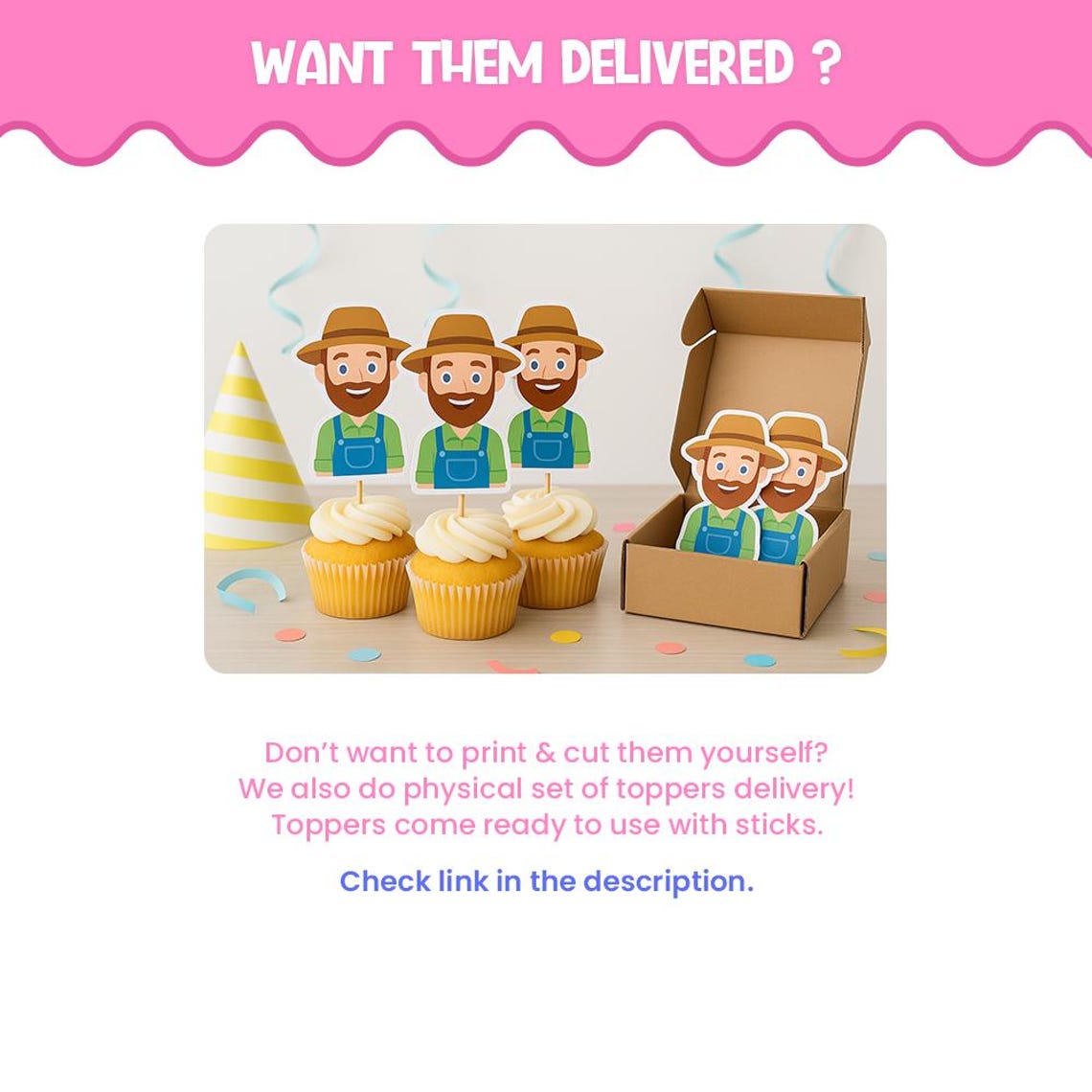 American Football Player Personalized face cupcake toppers - Digital Printable cupcake toppers for birthday decor - Image 4