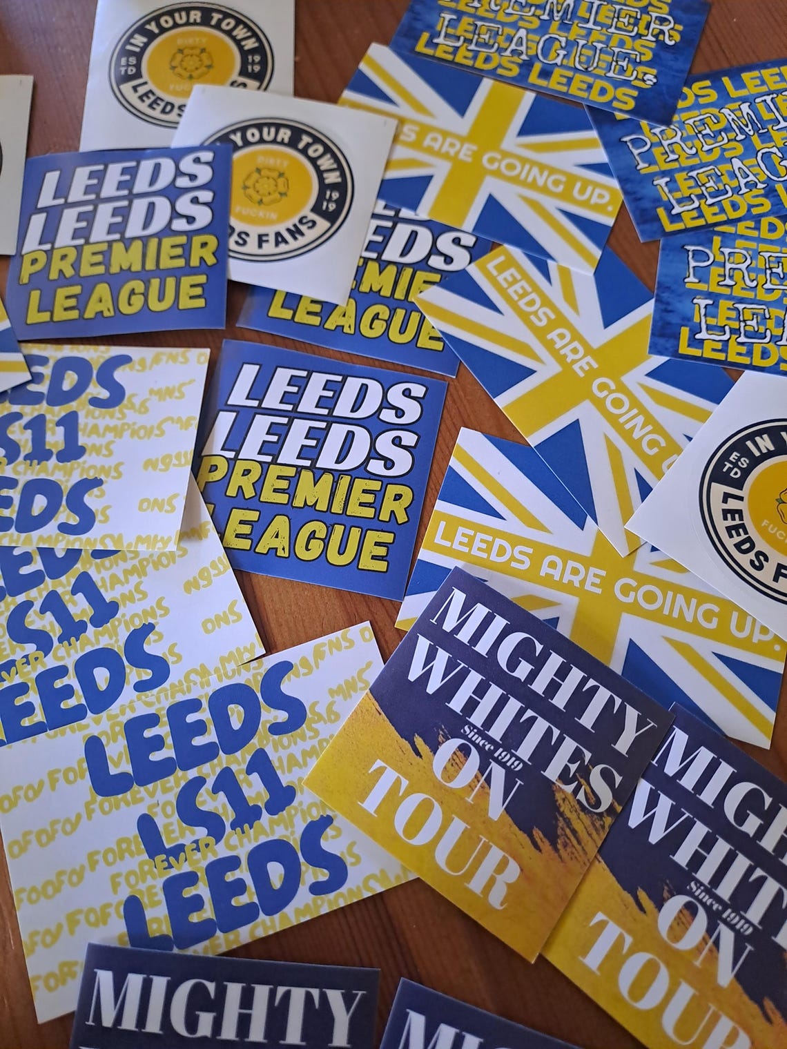 Leeds United Premier League stickers. PROMOTION Stickers x50 LIMITED AVAIALABILITY Lufc-Football gift Ideas. Crafts. Fathers day gift. - Image 9