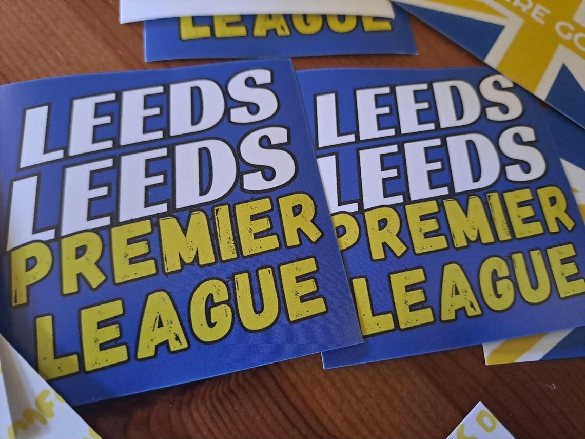 Leeds United Premier League stickers. PROMOTION Stickers x50 LIMITED AVAIALABILITY Lufc-Football gift Ideas. Crafts. Fathers day gift. - Image 3