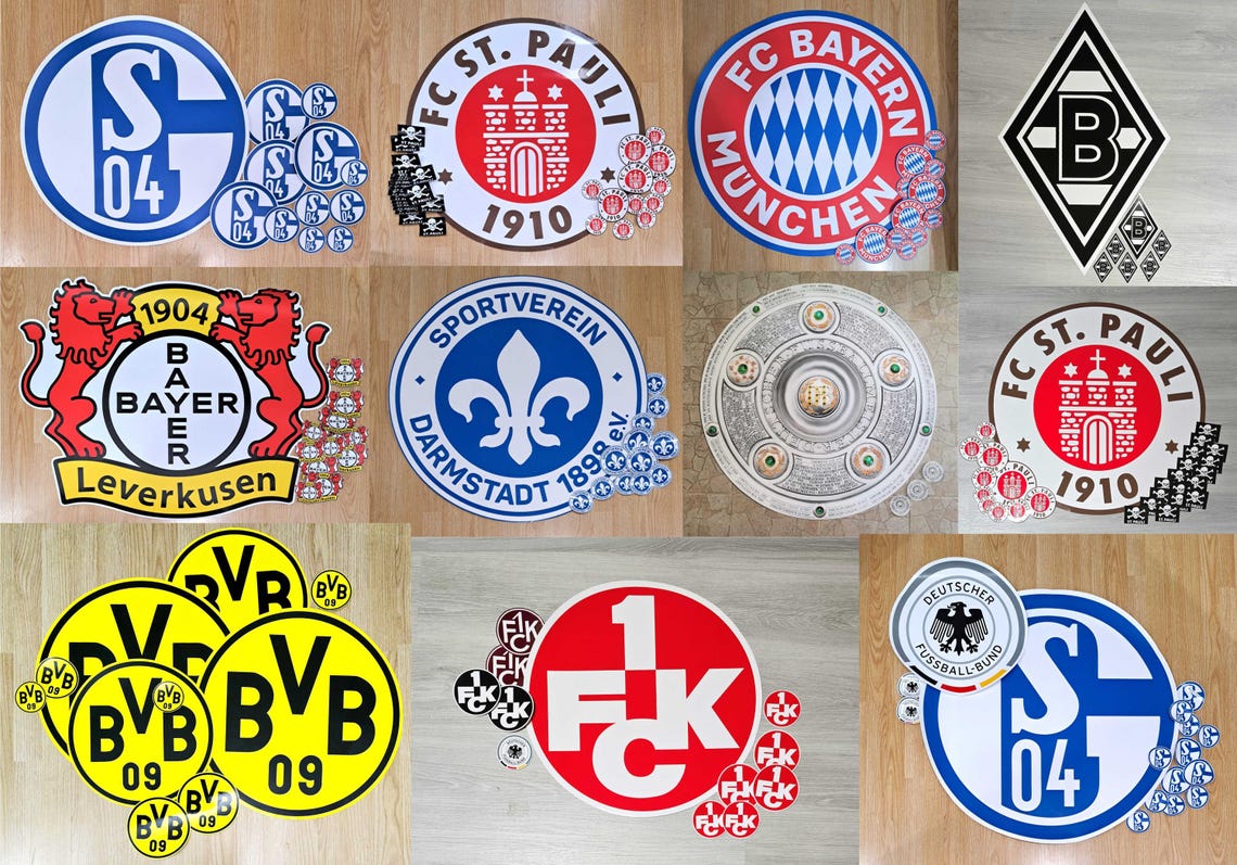 big sticker Football fußball soccer any team crest emblem stema logo, wall sticker decal wandtatoo - Image 3