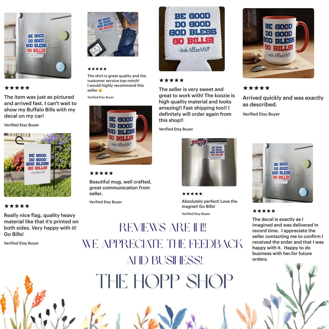 Be Good Do Good God Bless Go Bills, Josh Allen MVP, Vinyl Sticker for car; waterbottle; kindke or anywhere, individual stickers not one - Image 9