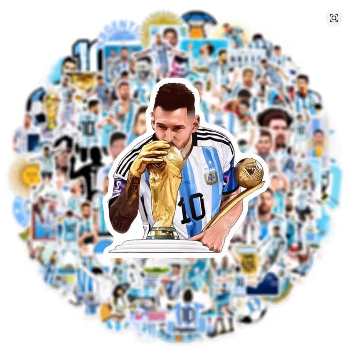 Messi Graffiti Stickers – 10/30/50/100PCS Soccer Decals for Laptop, Luggage, Skateboard, Car, Phone – Football Fan Gift Pack - Image 5