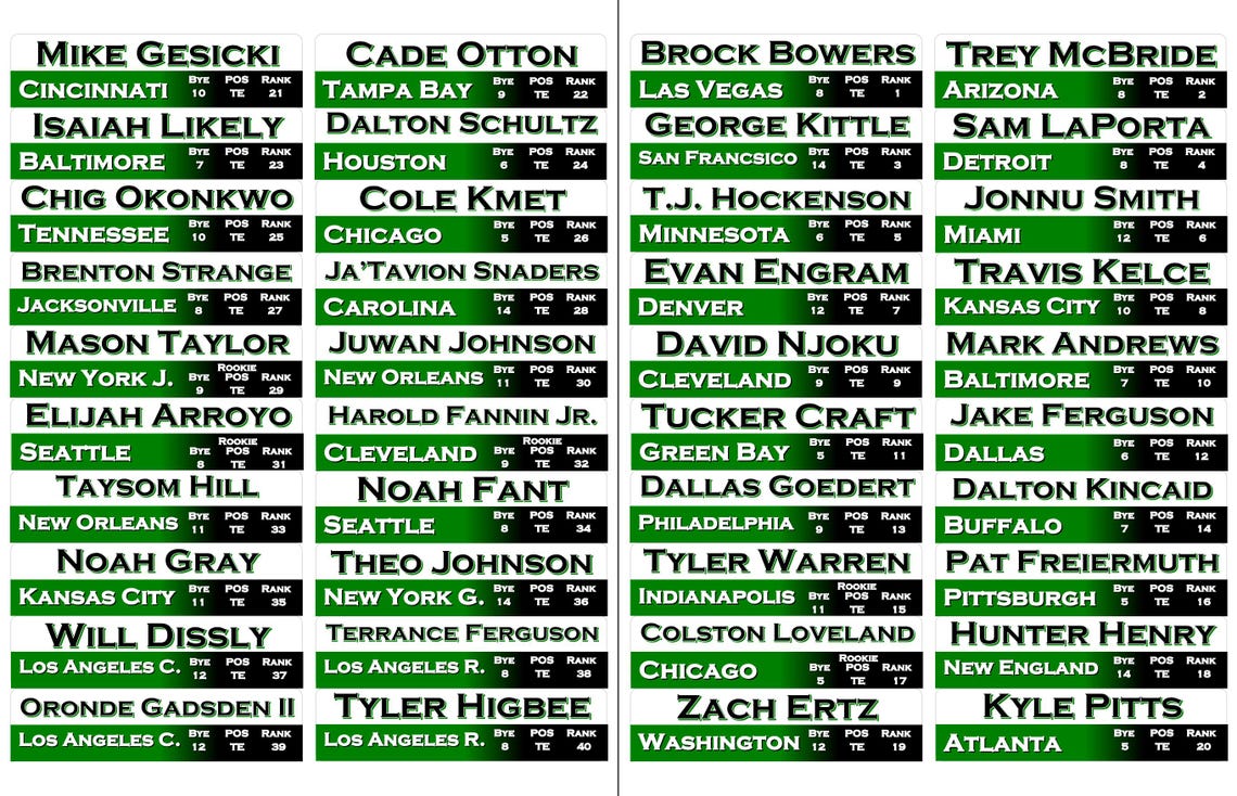 2025 Digital File for Fantasy Football Draft Labels 1x3 - Image 6