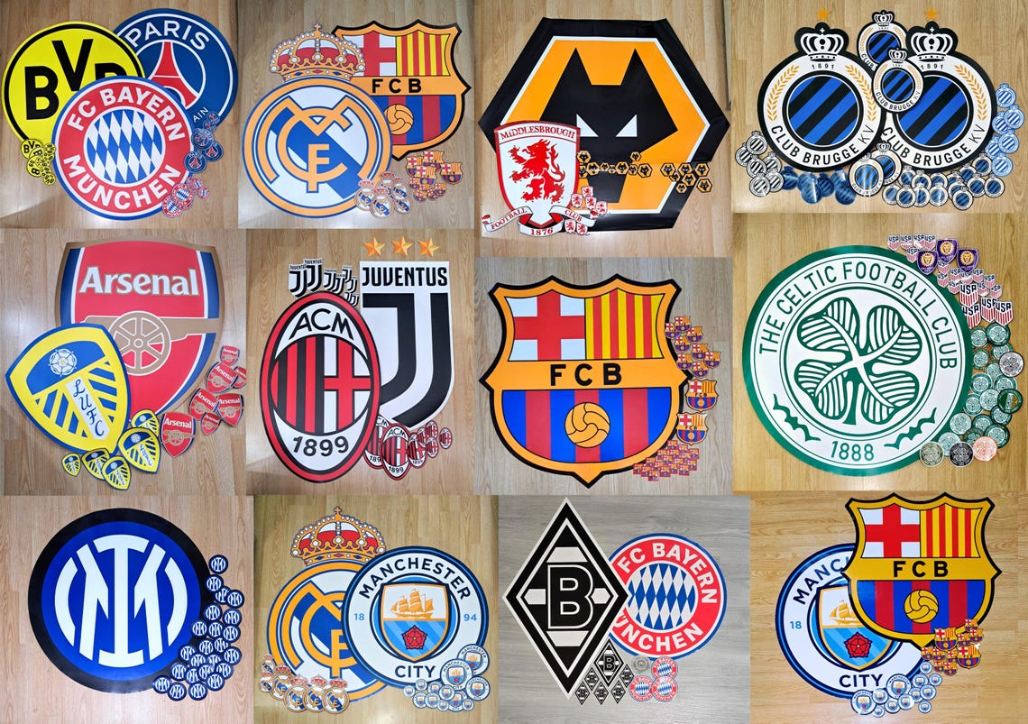 big sticker Football fußball soccer any team crest emblem stema logo, wall sticker decal wandtatoo - Image 4