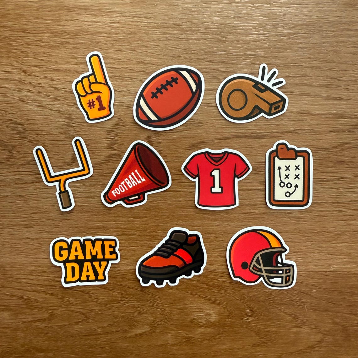 Football Sticker Pack - Set of 10 Die Cut Stickers - Image 2