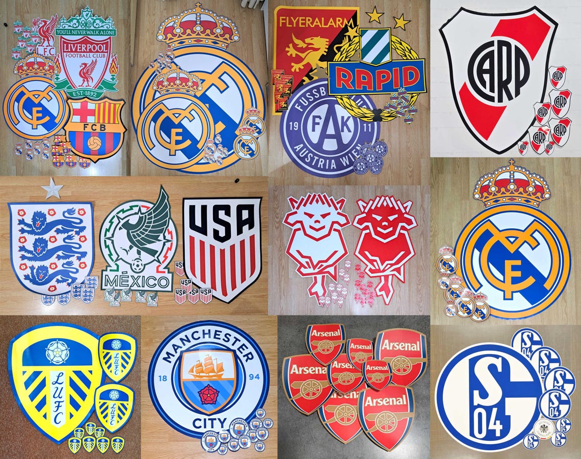 big sticker Football fußball soccer any team crest emblem stema logo, wall sticker decal wandtatoo - Image 6