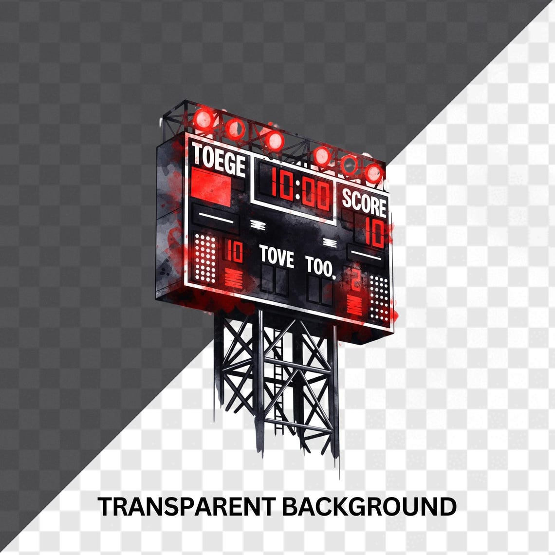 American Football Clipart Bundle, Watercolor Football PNG, Sport Graphics, Helmet, Scoreboard, Sublimation, Instant Download, Commercial Use - Image 5