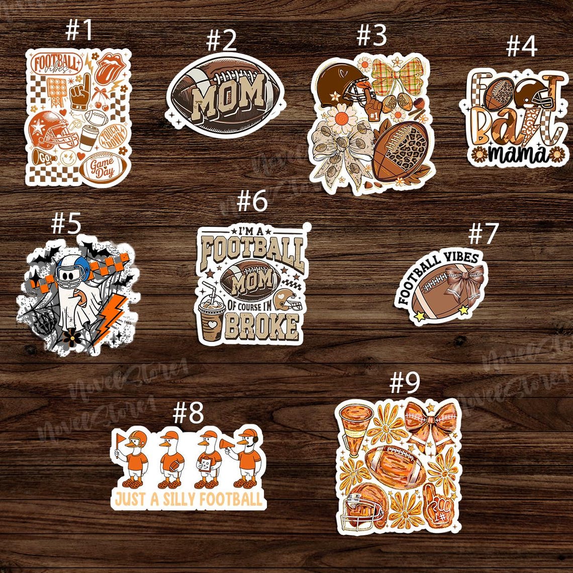 09 Football Seasons Sticker, Funny Retro Game Day Decals, Vintage Fall Sports Stickers, Cute Football Vibes, Boho Sports Gift Idea - Image 2