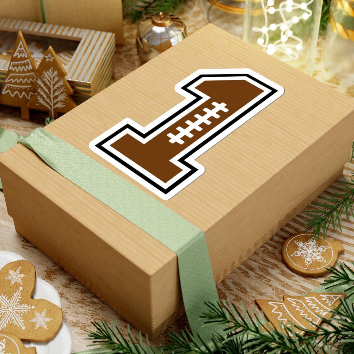 Football Number One Sticker, First Birthday Decor, American Football Sticker, Rugby Vinyl, Kiss-Cut, Sticker For Tumbler And Laptop. - Image 10