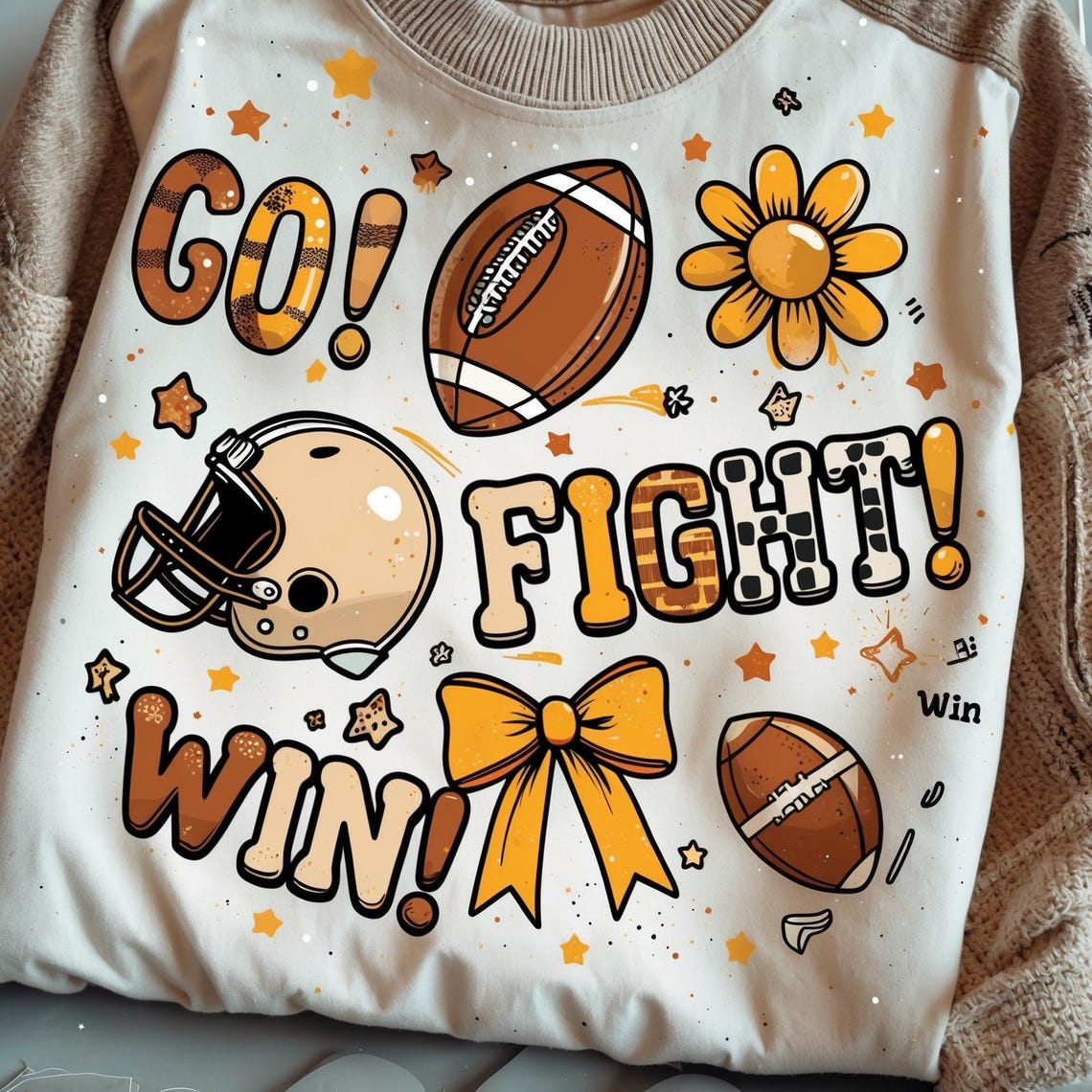 Football PNG Bundle Retro Game Day Touchdown Season Silly Football Goose Coquette Bow Funny Fall Football Mama Ghost Cherries PNG Designs - Image 9