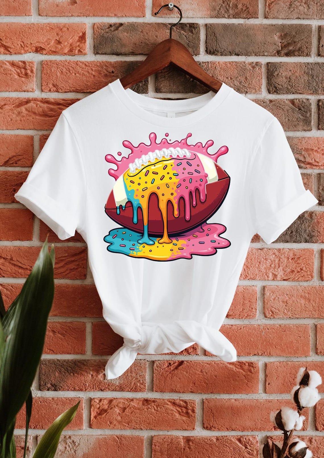 Drippy Rainbow Football SVG PNG | Cute Sports Sublimation Design | Sprinkle Football Sticker Clipart for Cricut & Sublimation - Image 11