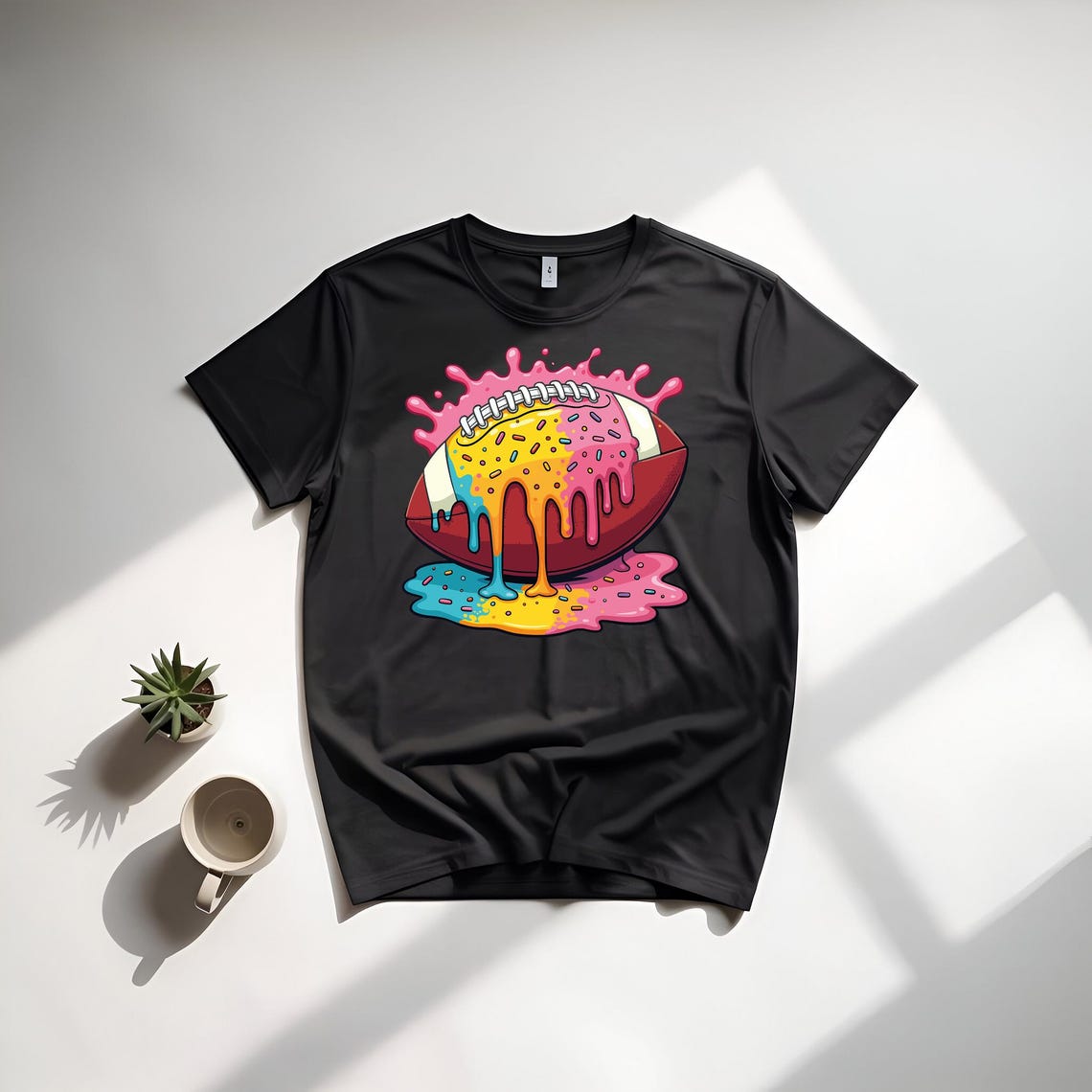 Drippy Rainbow Football SVG PNG | Cute Sports Sublimation Design | Sprinkle Football Sticker Clipart for Cricut & Sublimation - Image 7