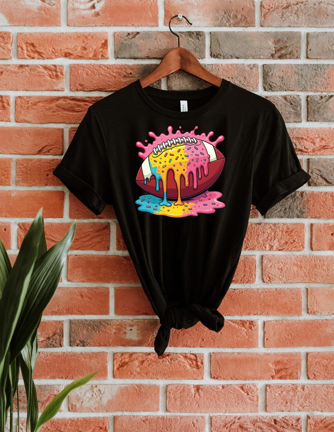 Drippy Rainbow Football SVG PNG | Cute Sports Sublimation Design | Sprinkle Football Sticker Clipart for Cricut & Sublimation - Image 5