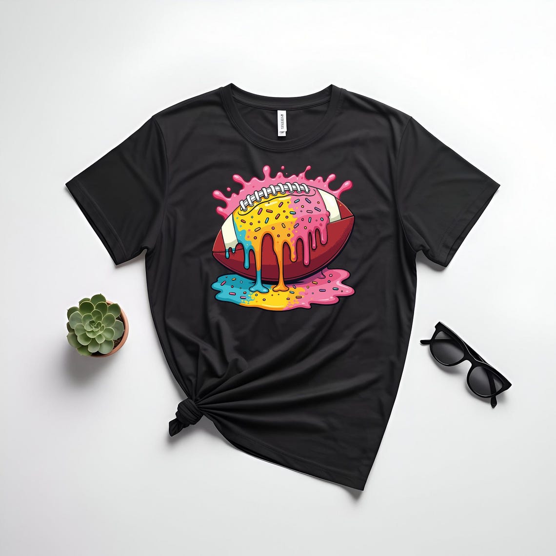 Drippy Rainbow Football SVG PNG | Cute Sports Sublimation Design | Sprinkle Football Sticker Clipart for Cricut & Sublimation - Image 10