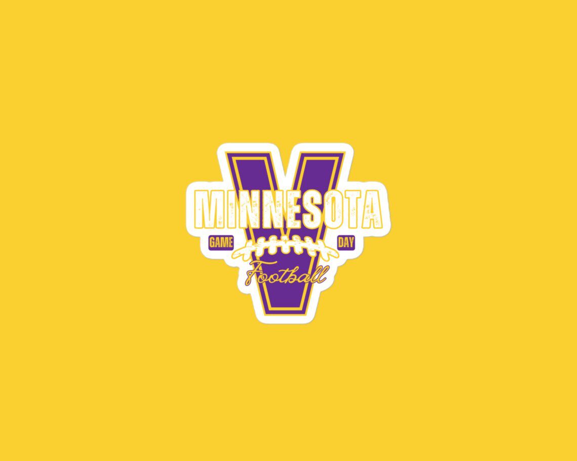 Minnesota Football Sticker | V Is for Vikings Decal | Purple & Gold Vinyl | Game Day Fan Sticker | Waterproof Tailgate Accessory - Image 4
