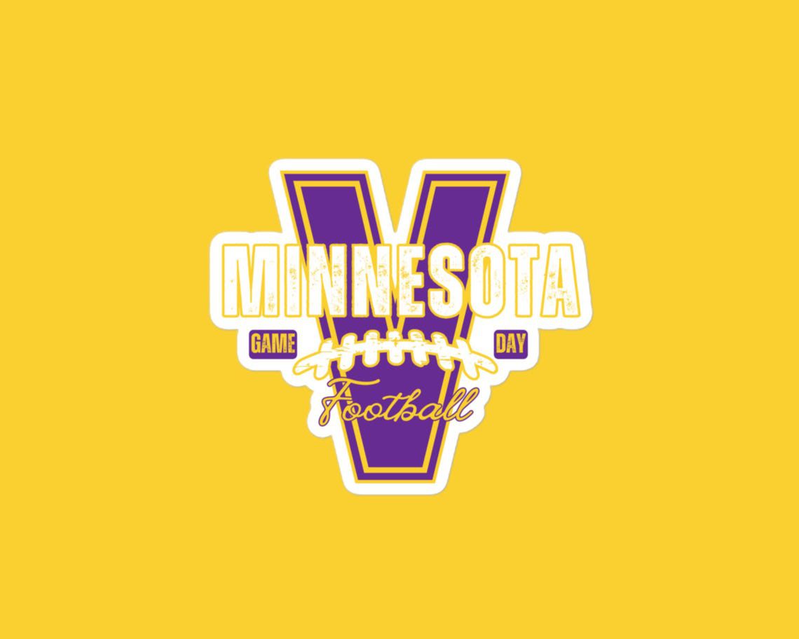 Minnesota Football Sticker | V Is for Vikings Decal | Purple & Gold Vinyl | Game Day Fan Sticker | Waterproof Tailgate Accessory - Image 3