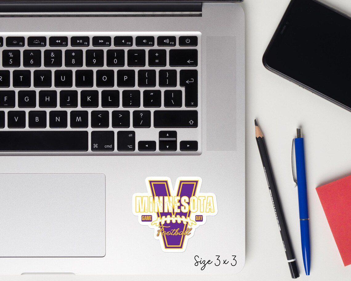 Minnesota Football Sticker | V Is for Vikings Decal | Purple & Gold Vinyl | Game Day Fan Sticker | Waterproof Tailgate Accessory - Image 5