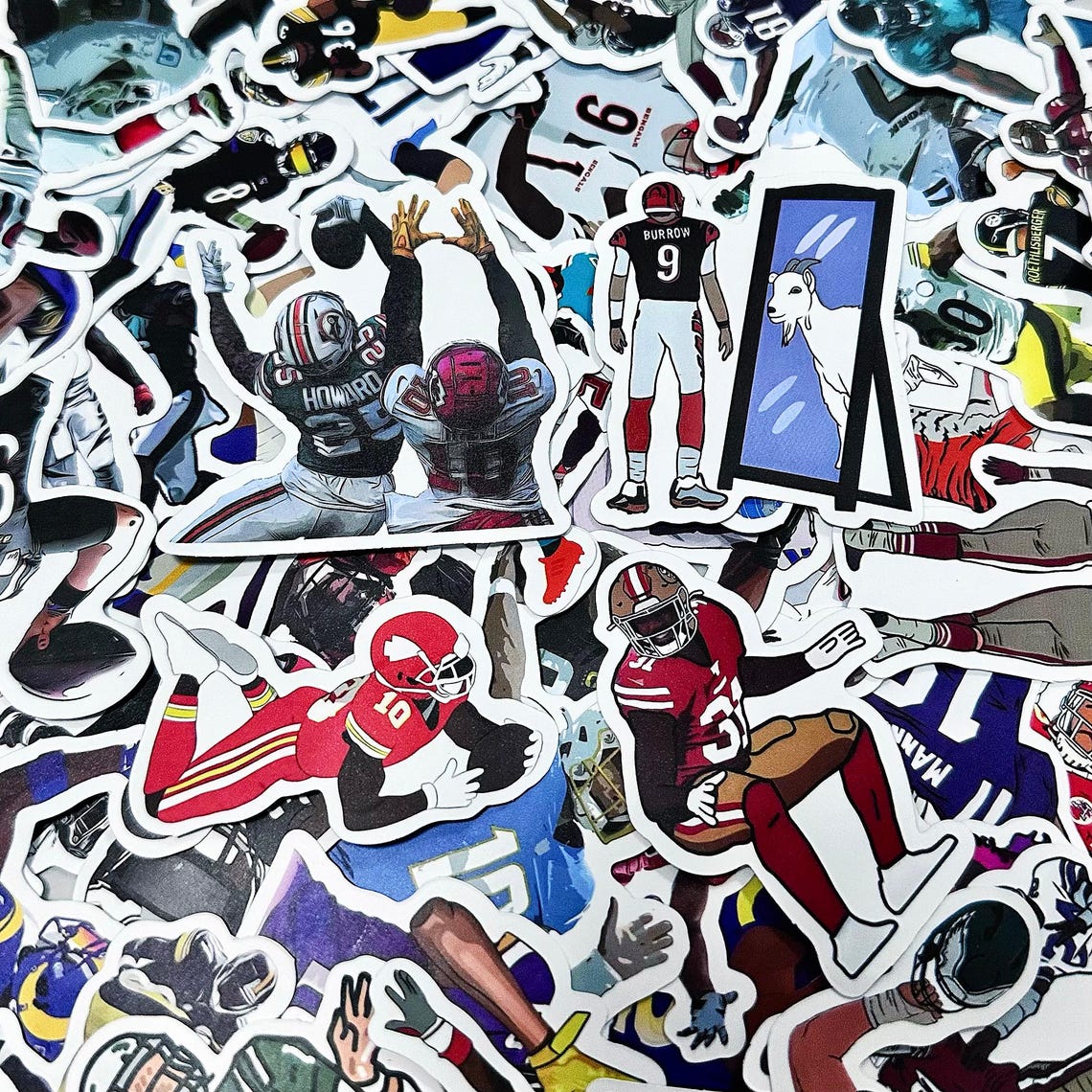 50pcs Football Stickers, NFL Player Stickers, Sports Athlete Stickers, Waterproof Stickers for Football Fans, Sports Lovers, Collectors - Image 7