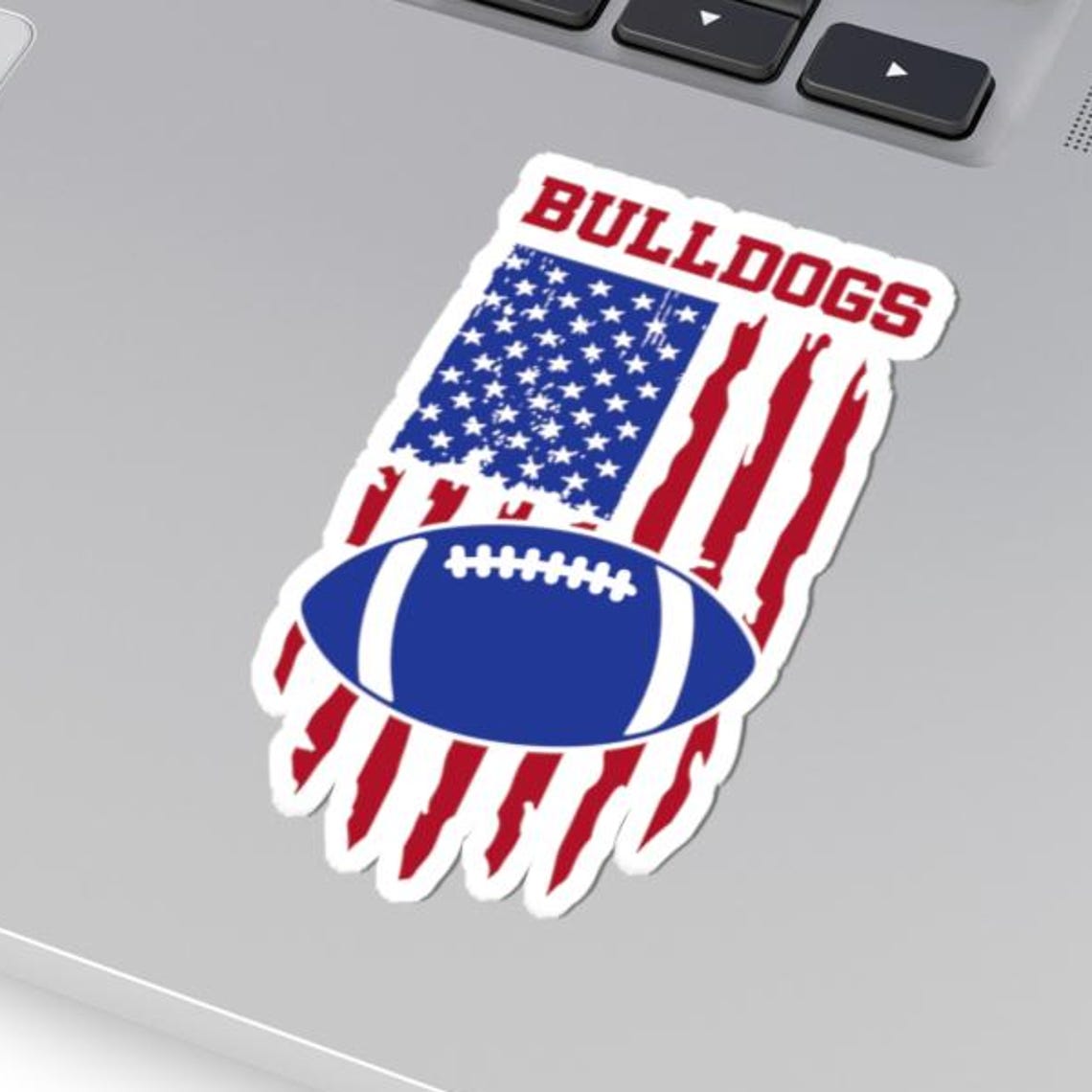 Patriotic Bulldog Football Kiss-Cut Stickers | USA Spirit, Team Pride, Laptop Decal, American Football, Sports Stickers - Image 2