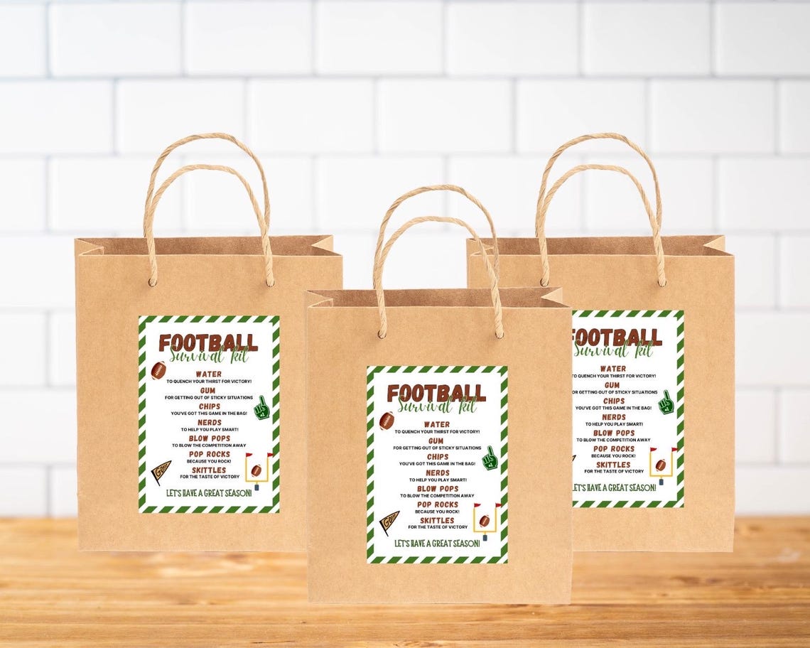 EDITABLE Football Survival Kit Printable, Gift Bag Printable, Printable Football Flyer, Team Gift Idea, Game Day Football Survival Kit - Image 6