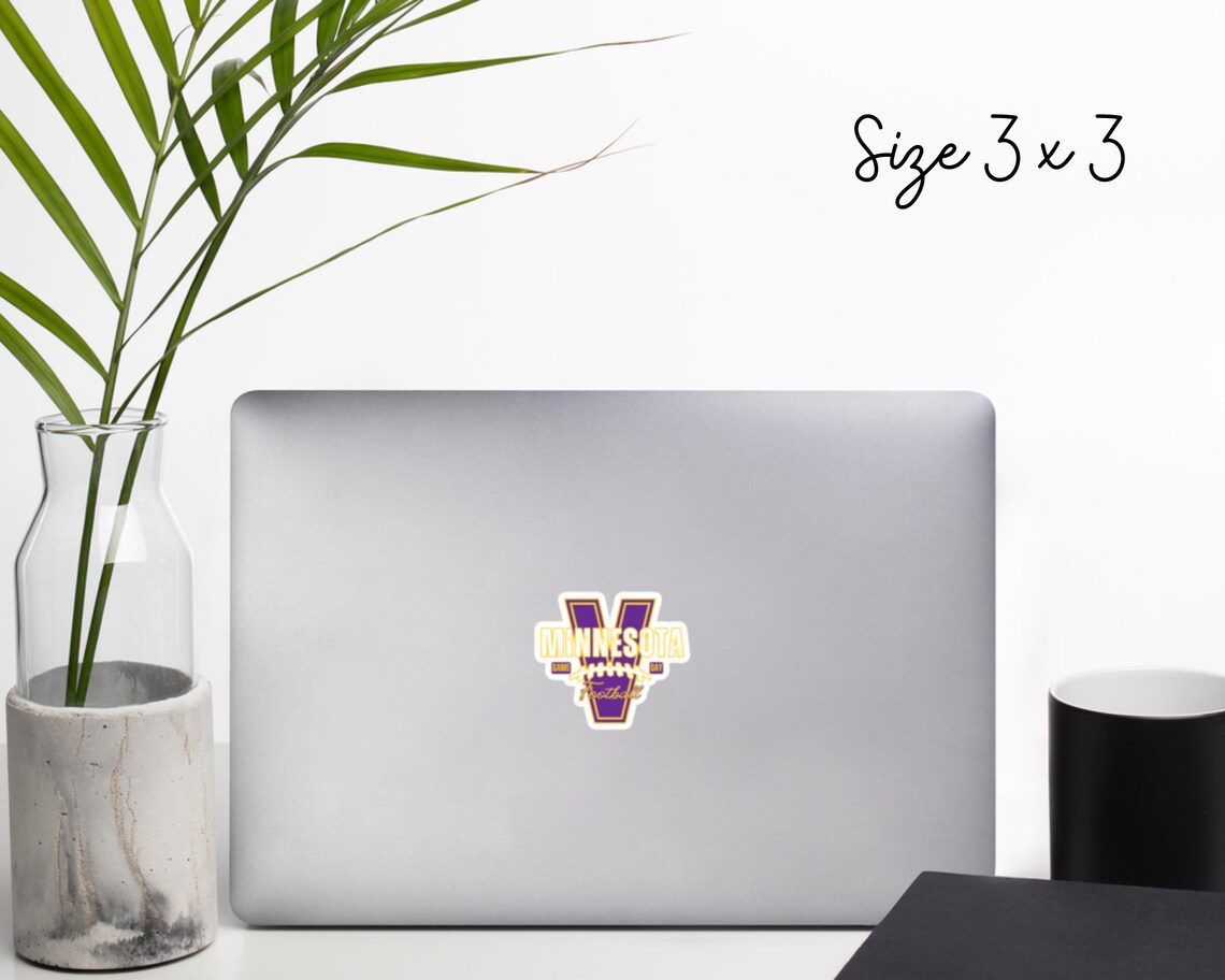 Minnesota Football Sticker | V Is for Vikings Decal | Purple & Gold Vinyl | Game Day Fan Sticker | Waterproof Tailgate Accessory - Image 7