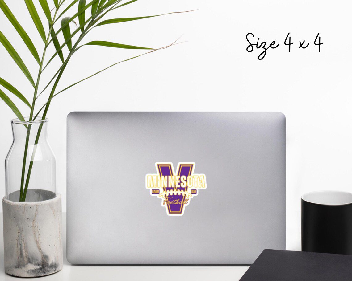 Minnesota Football Sticker | V Is for Vikings Decal | Purple & Gold Vinyl | Game Day Fan Sticker | Waterproof Tailgate Accessory - Image 8