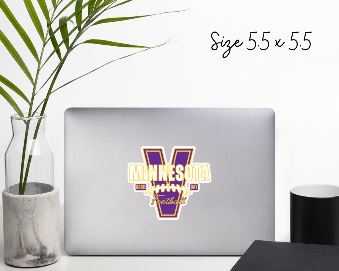 Minnesota Football Sticker | V Is for Vikings Decal | Purple & Gold Vinyl | Game Day Fan Sticker | Waterproof Tailgate Accessory - Image 9