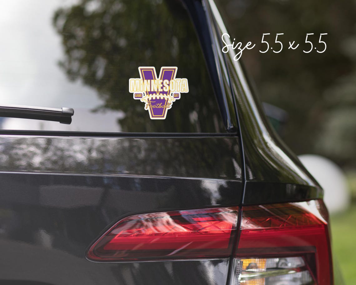 Minnesota Football Sticker | V Is for Vikings Decal | Purple & Gold Vinyl | Game Day Fan Sticker | Waterproof Tailgate Accessory - Image 10