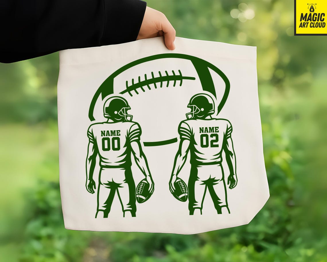 Custom Football player SVG Bundle,Football svg,Football player svg,Football mom svg,Football Name Svg,Football team svg,Two football players - Image 11