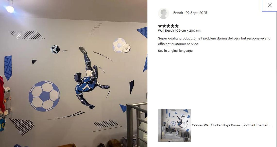 Soccer Wall Sticker Boys Room , Football Themed Wall Decal Set for Kids , Soccer Ball Sticker for Kids , Peel and Stick Wall Decal Football - Image 10