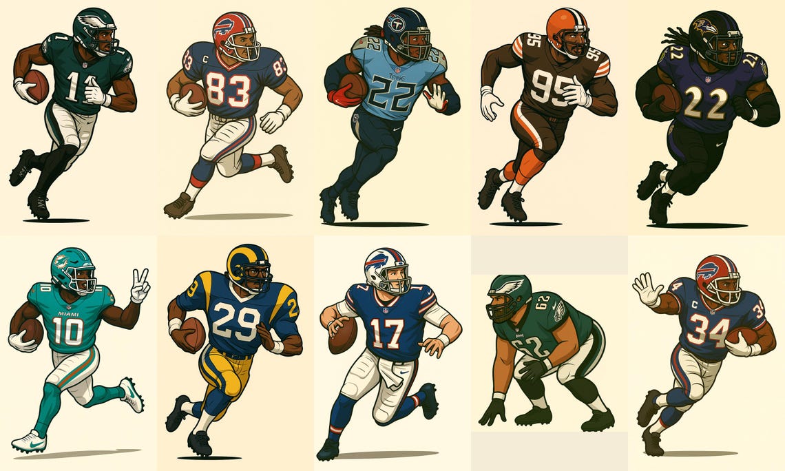 NFL Football Current & Legends Individual Stickers - Image 6