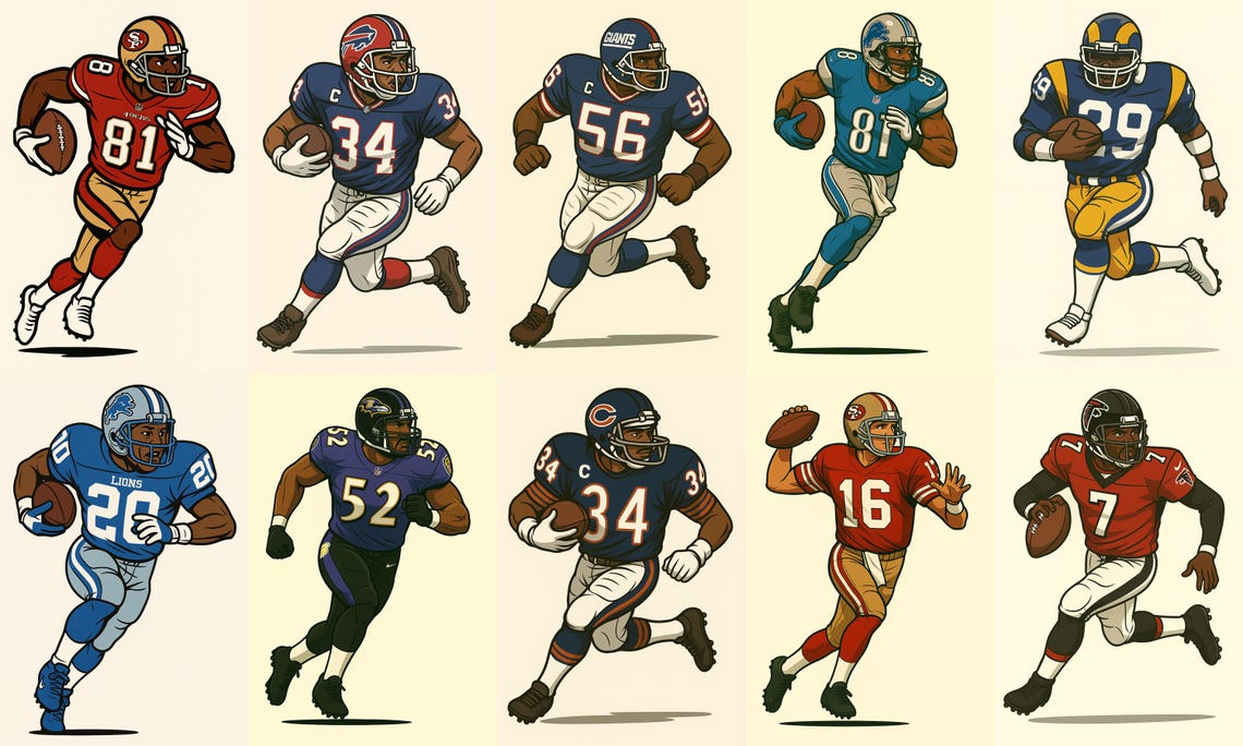 NFL Football Current & Legends Individual Stickers - Image 4