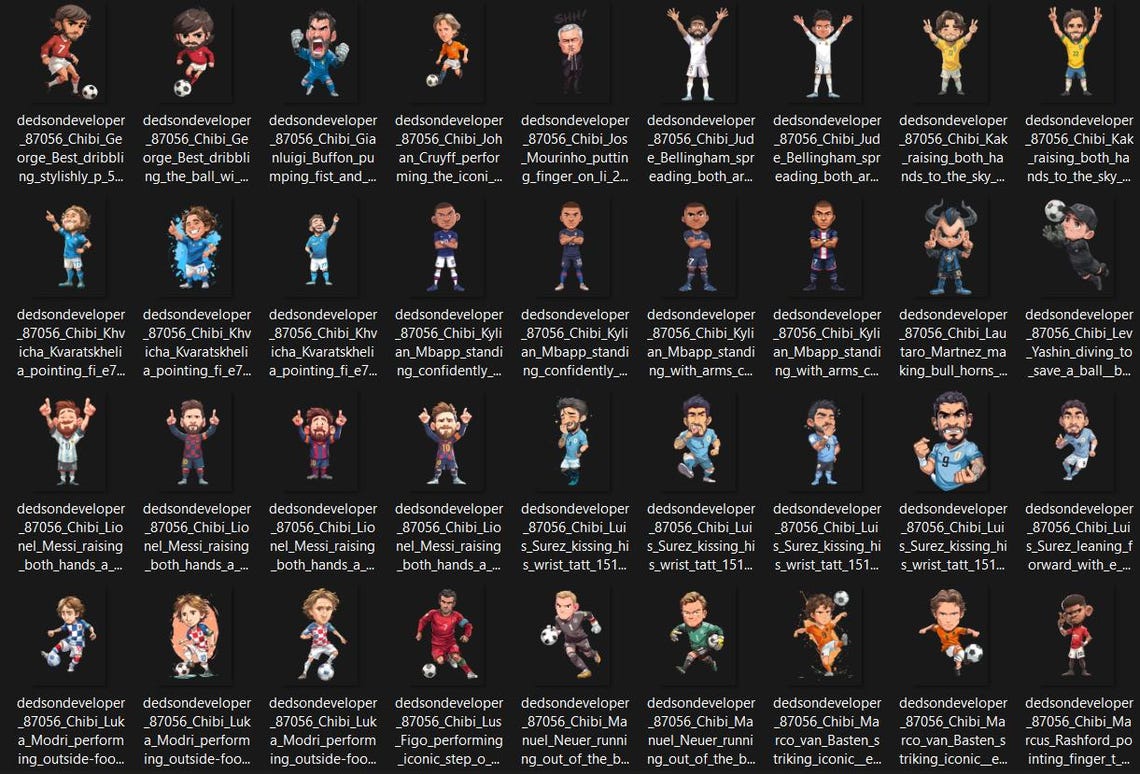 Chibi Soccer Icons – Popular Football Players Illustration - Image 10