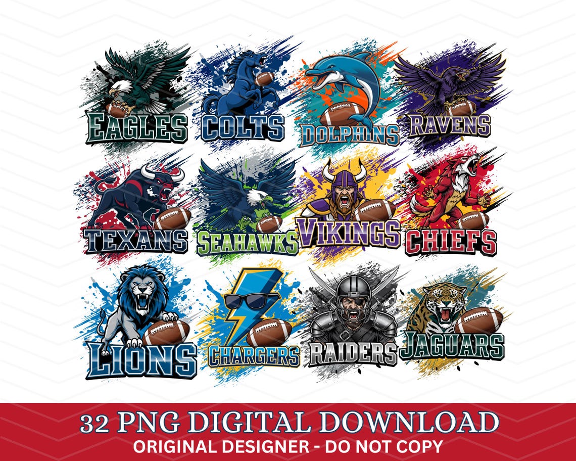 32 Football Mascot png Bundle, Football Team png, Mascot Png, Football PNG, Game Day Football Clipart, Football Animal, Football posters - Image 2
