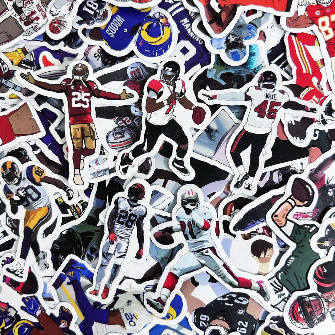 50pcs Football Stickers, NFL Player Stickers, Sports Athlete Stickers, Waterproof Stickers for Football Fans, Sports Lovers, Collectors - Image 5