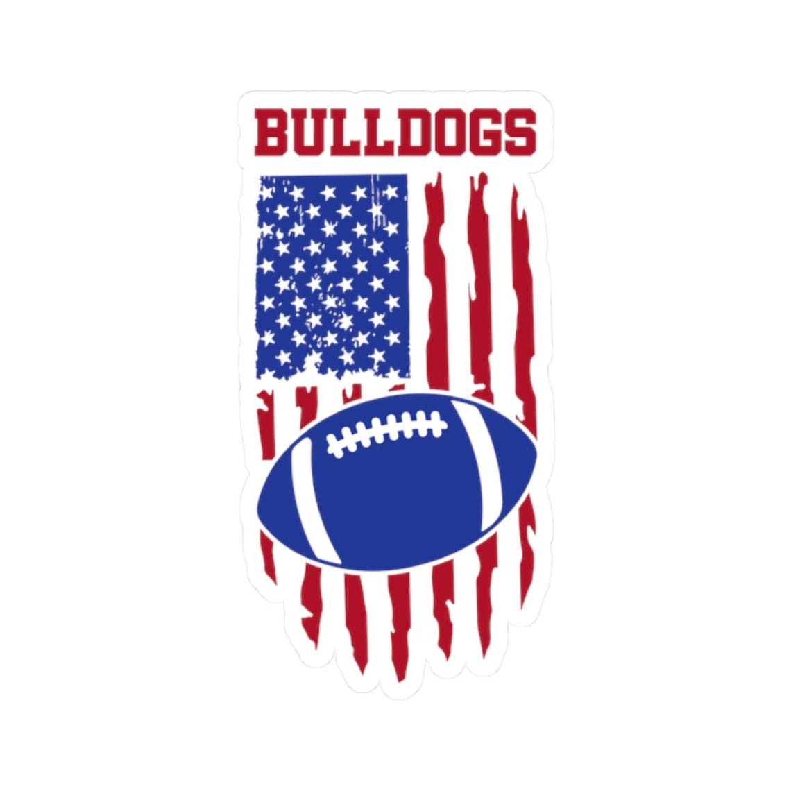 Patriotic Bulldog Football Kiss-Cut Stickers | USA Spirit, Team Pride, Laptop Decal, American Football, Sports Stickers - Image 6