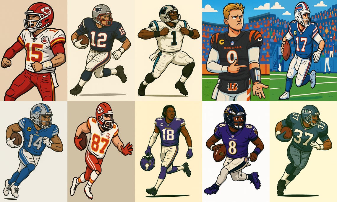 NFL Football Current & Legends Individual Stickers - Image 3