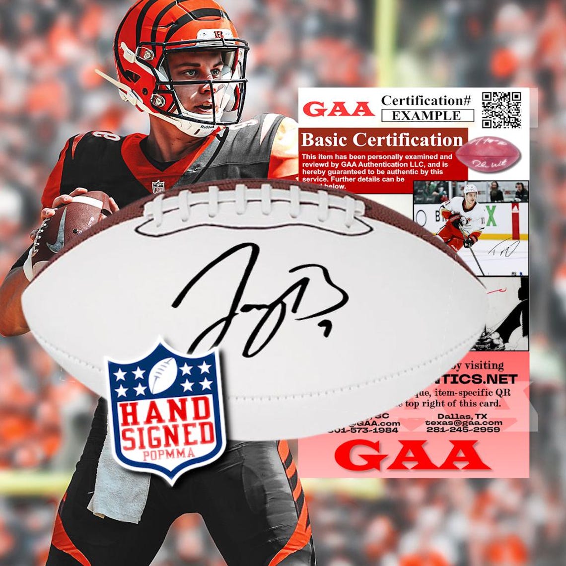 Joe Burrow Autographed / Signed NFL Full Size Football | Cincinnati Bengals Football Gifts | w/ COA & Steiner Event Sticker - Image 2