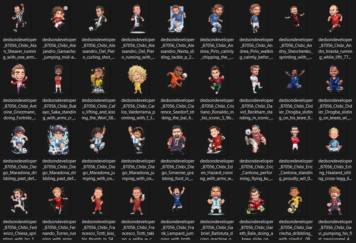 Chibi Soccer Icons – Popular Football Players Illustration - Image 9