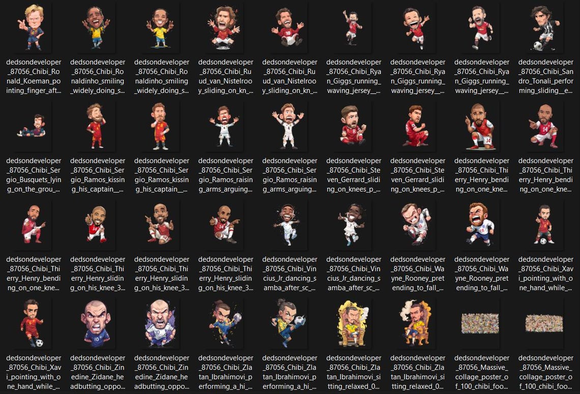 Chibi Soccer Icons – Popular Football Players Illustration - Image 11