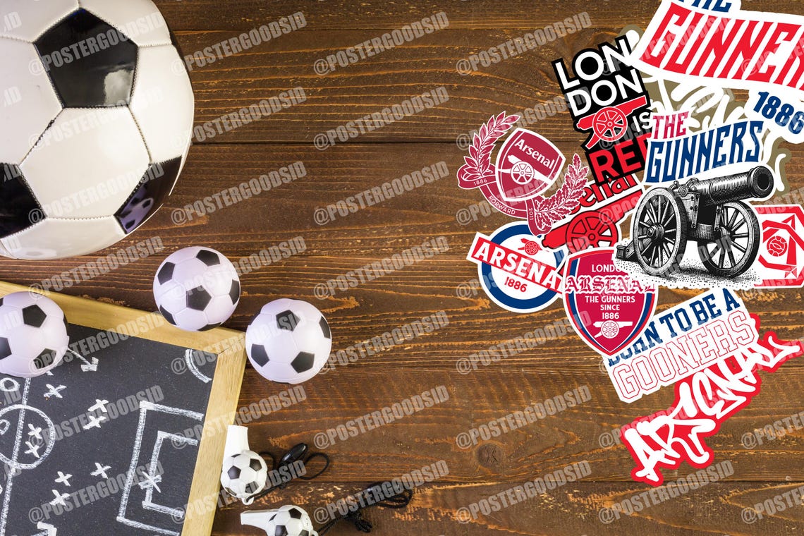 Arsenal FC Stickers: Football Fan PNG Graphics (Digital Download) - Image 5