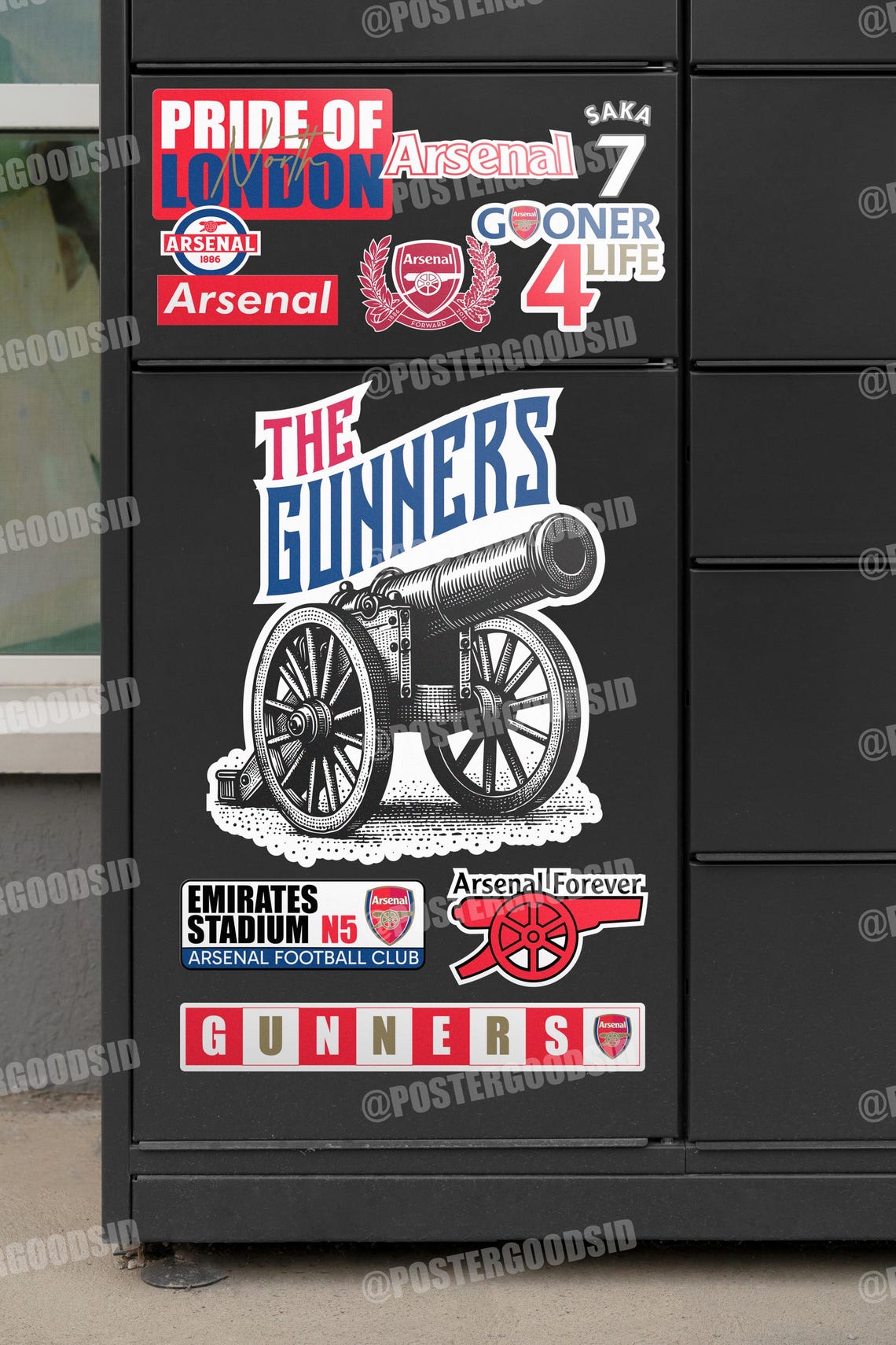 Arsenal FC Stickers: Football Fan PNG Graphics (Digital Download) - Image 4