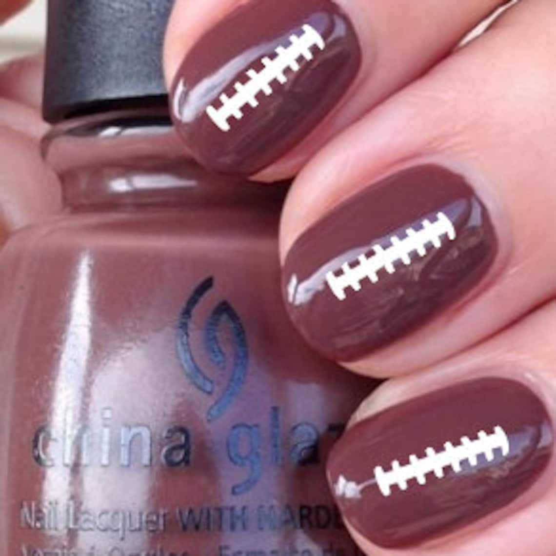 Football Tie Nail Decals – Vinyl Nail Stickers for DIY Manicure | Salon Style Nail Art at Home | Small Vinyl Decals for Nails, Crafts & More - Image 2