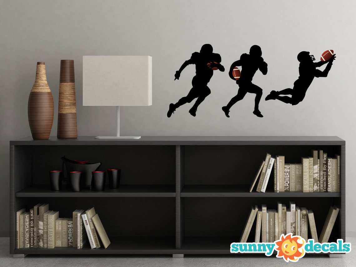 Football Player Silhouette Fabric Wall Decals - Set of 3 - Image 3