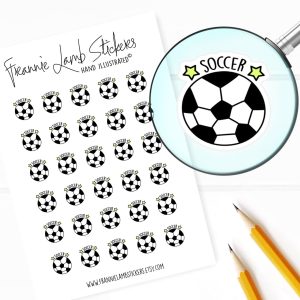 Soccer Stickers (1/2" each), Sports Planner Stickers, Soccer Practice and Game Reminder Stickers for Calendars, Planners , Crafts and more