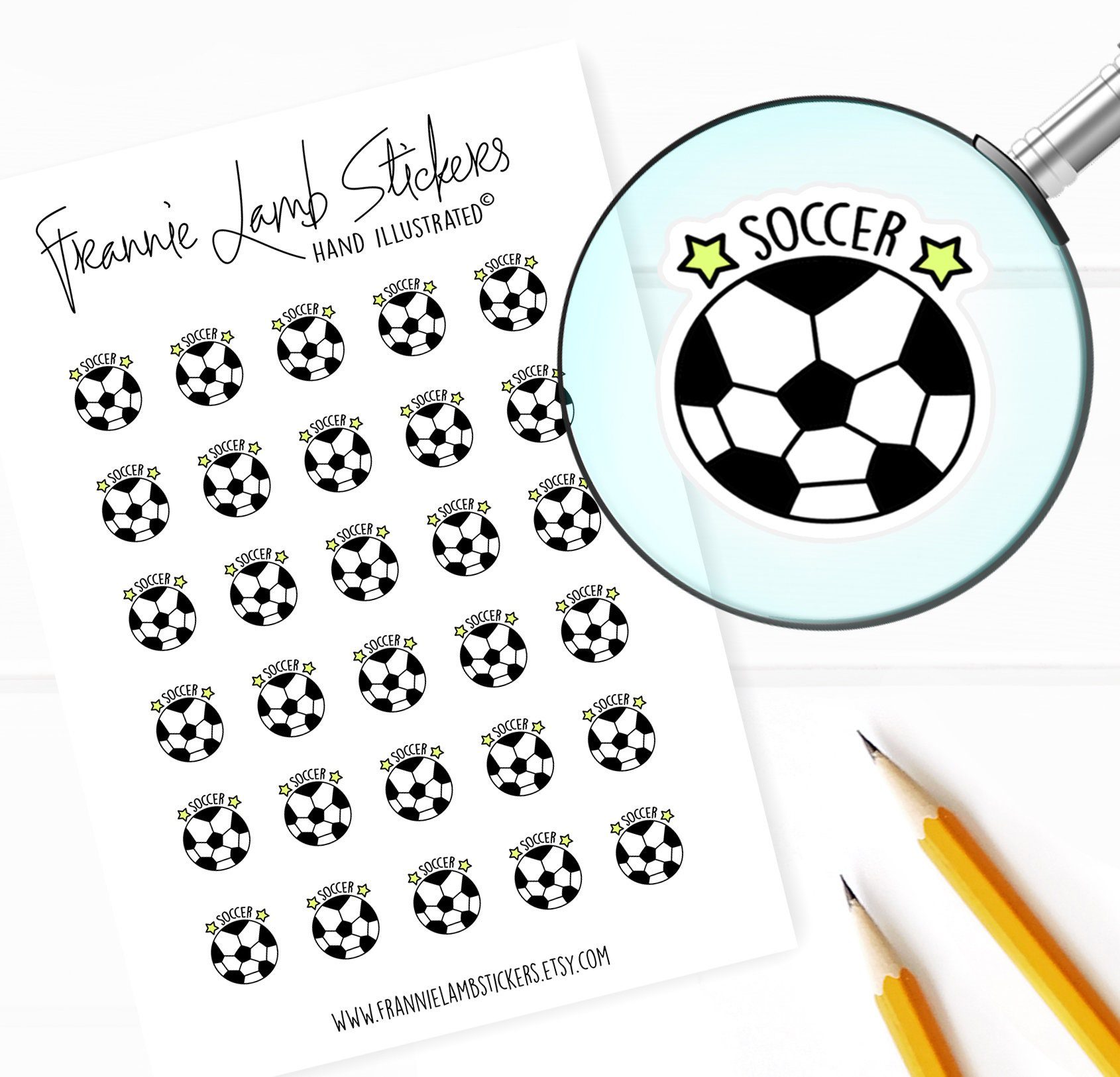 Soccer Stickers (1/2" each), Sports Planner Stickers, Soccer Practice and Game Reminder Stickers for Calendars, Planners , Crafts and more